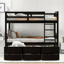 Bunk Bed With Trundle And Drawers, Arched Headboard And Footboard by HouseOfZazla