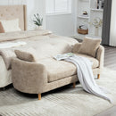 77.17" Wide Modern Upholstered End of Bed Bench with Armrests