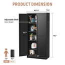 Kitchen Pantry Cabinet With 4 Adjustable Shelves, Heavy Duty Freestanding Organizer by HouseOfZazla