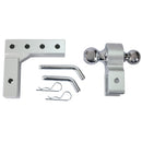 Alu - Adjustable Trailer Drop Hitch With 2" Receiver, 6" Adjustable - Silver by HouseOfZazla