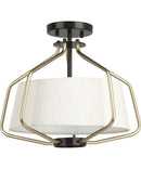 Hangar 2-Light 16"w Semi-Flush Mount/Pendant Convertible Light Fixture Antique Bronze by Progress by LampsUSA