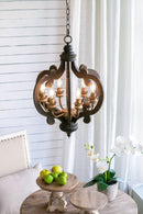 Farmhouse Chandelier, 6 Light Wood Chandelier Pendant Light Fixture With Adjustable Chain For Dining Room Living Room Entryway, Bulb Not Included by HouseOfZazla