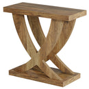 End Table With Cross Fishtail Support For Living Room - Brown by HouseOfZazla