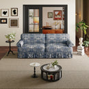 Luxuriously Comfortable Cloud Couch With Elegant Rolled Arms & Pleated Skirt Design by HouseOfZazla