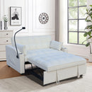 Modern Loveseat Futon Sofa With Pullout Bed, Adjustable Reclining Backrest, Toss Pillows by Unique Piece Furniture