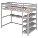 Loft Bed With Storage Shelves And Under Bed Desk by HouseOfZazla