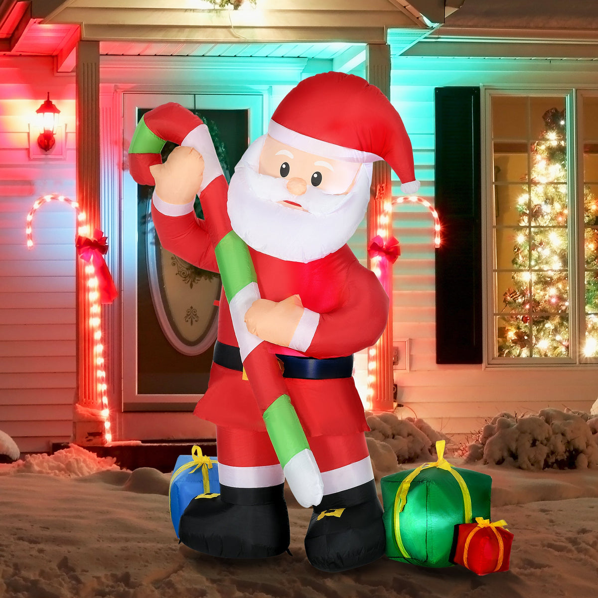 HOMCOM 6ft Christmas Inflatables Outdoor Decorations, photo 6 of 8