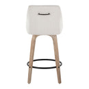 Hannah - Transitional Fixed Height Counter Stool With Swivel With Round Footrest (Set of 2) by HouseOfZazla
