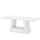Dining Table For 4 To 6 People, With Trapezoid Base For Dining Room - White by HouseOfZazla