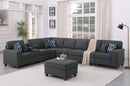 Hannah - Sectional Sofa With Ottoman - Dark Gray by HouseOfZazla