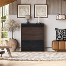 Modern Extendable & Rotating Cabinet With Drawer And Flip Doors For Versatile Storage - Black / Dark Walnut by Unique Piece Furniture