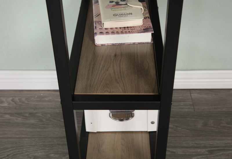 55-inch oversized light gray wood grain, best-selling home office computer desk, study writing desk with two-layer bookshelf