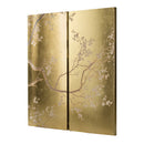 Cherry Blossom Wall Art Panels, Wall Decor For Living Room Dining Room Office Bedroom (Set of 2) - Gold by HouseOfZazla