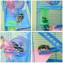 18.5" 5 Tier Hamster Cage with Tubes and Tunnels, Small Animal Cage, Rat Gerbil Cage with Water Bottle, Food Dish, Exercise Wheel, Blue