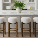 Vera Indoor Wooden Upholstered Barstool - Dark