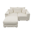 Deep Seat Convertible Sofa With Soft Pillows And Ottomans by HouseOfZazla