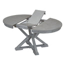 5-Piece Retro Functional Dining Table Set Extendable Round Table and 4 Upholstered Chairs for Dining Room and Living Room (Grey)