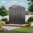 5 X 3 Ft Compact Metal Outdoor Storage Shed With Pitched Roof, Lockable Door - Gray by HouseOfZazla