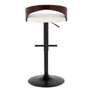 Grotto - Contemporary Adjustable Barstool With Swivel & Straight T Footrest (Set of 2) by HouseOfZazla