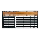 Black Iron + Teak Finish Wood Chaise Lounge Frame by HouseOfZazla