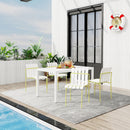 4 Piece Set Of Modern Color Block Designed Single Chairs With Long Table by HouseOfZazla
