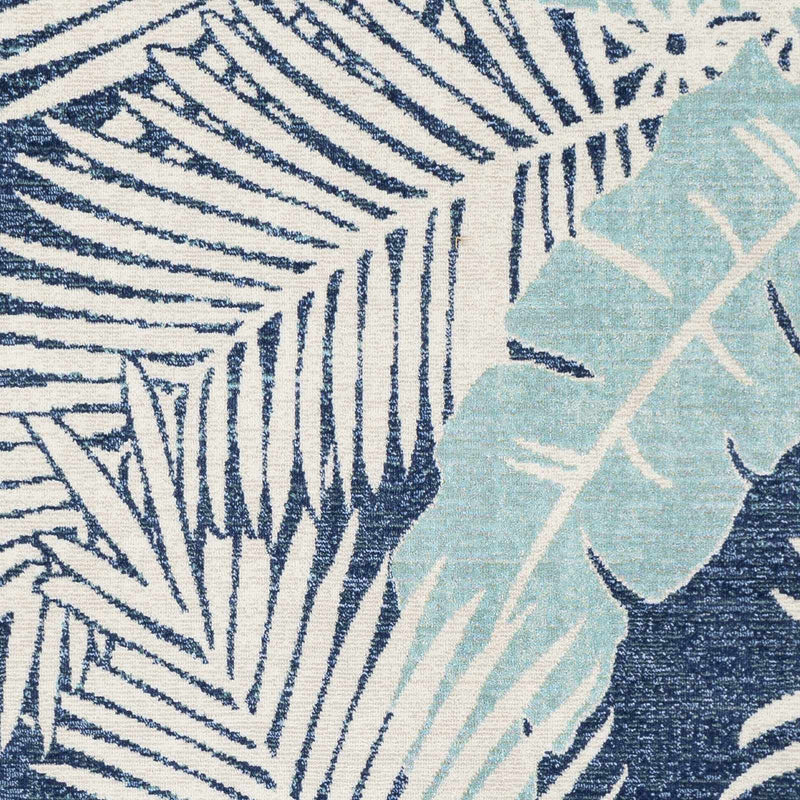 Thebarton Coastal Blue Palm Area Rug