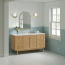 James Martin Laurent 60" Dual Mount Single Bathroom Vanity, Light Natural Oak