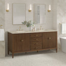 James Martin Myrrin 72" Double Bathroom Vanity, Mid-Century Walnut