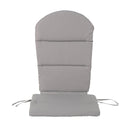 Outdoor Adirondack Chair Cushion With Water Resistant Fabric And Ties - Gray