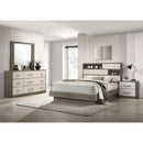 4 Piece Queen Bedroom Set With Built In Storage And Mirror - Oak by HouseOfZazla