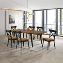 Hillary - Side Chair (Set of 2) - Brown Leather Aire, Walnut & Black