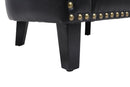 accent Barrel chair living room chair with nailheads and solid wood legs Black pu leather
