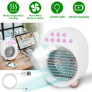 4 In 1 Portable Mini Desktop Air Conditioner Fan Water Mist Cooling Fan USB Rechargeable Humidifier Fan Evaporative Air Cooler 3 Wind Modes Colorful L