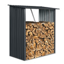 Outdoor Meta Firewood Rack, Open Wood Shed For Firewood, Pellet, Or Lumber Storage - Black by HouseOfZazla
