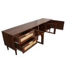 TV Stand With 3 Cabinets & 2 Drawers, LED Light Media Console For TVs Up To 80" - Dark Brown by HouseOfZazla
