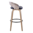 Grotto - Contemporary Fixed Height Barstool With Swivel With Round Footrest (Set of 2) by HouseOfZazla