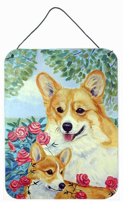 Corgi Momma's Love and Roses Aluminium Metal Wall or Door Hanging Prints