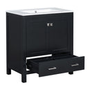 Bathroom Vanity With Single Sink, Combo Cabinet Undermount Sink, Bathroom Storage Cabinet With Two Doors And A Drawer, Soft Closing, Multifunctional Storage, Solid Wood Frame by HouseOfZazla