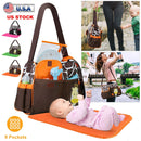 Baby Nappy Diaper Bags Mummy Diaper Duffel Shoulder Bags w/ Wipeable Diaper Changing Pad Transparent Bag Travel Tote Handbags For Overnights