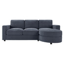 Modern L-Shaped Sectional Sofa With Curved Chaise, USB Ports, And Side Storage Pockets by Unique Piece Furniture