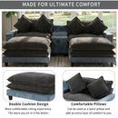 Sectional Sofa With Removable Ottomans, USB Ports, Cup Holders & Storage - Gray / Light Blue by HouseOfZazla
