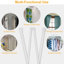Tension Curtain Rod Spring Load Adjustable Curtain Pole Heavy-Duty Steel 4 Sizes for Bathroom Wardrobe Kitchen Balcony