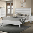 Modern Bed Frame With Wave Texture Headboard And Angled Legs by HouseOfZazla