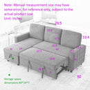 78.8" Reversible Sleeper Combo Sofa with Pullout Bed, Comfortable Linen L-Shaped Combo Sofa Sofa Bed, Living Room Furniture Sets for Tight Spaces