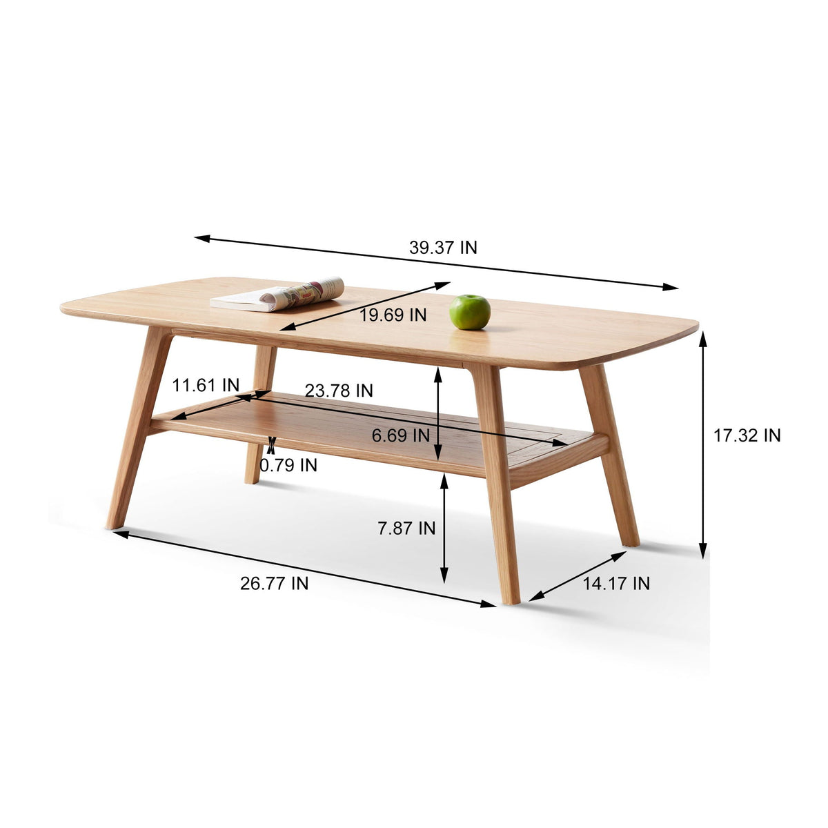 Low Coffee Table With Storage Shelf, photo 10 of 13