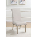 Upholstered Dining Chair With Rolled Edge Seat Back (Set of 2) - Beige