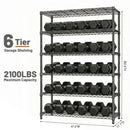 6-Tiers Storage Shelves - 2100LBS Capacity