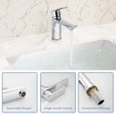 Single Handle Lavatory Basin Sink Faucet Brass Bathroom Faucet With Hot And Cold Water Control - Chrome by HouseOfZazla