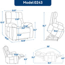 Grey Heat Massage Dual Motor Electric Power Lift Recliner