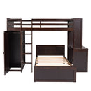 Loft Bed With A Stand Alone Bed, Shelves, Desk, And Wardrobe by HouseOfZazla